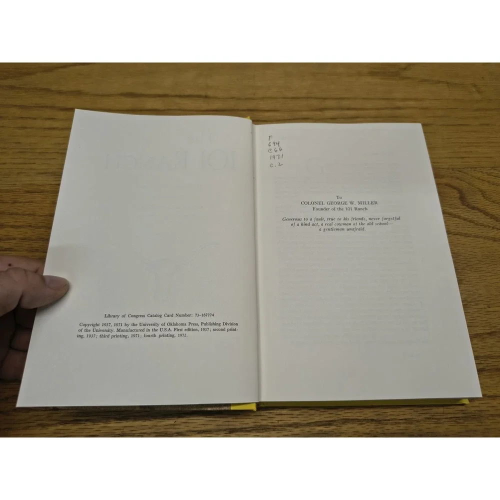 The‎ 101 Ranch Ellsworth Collings Alma Miller England 1972 Fourth Edition